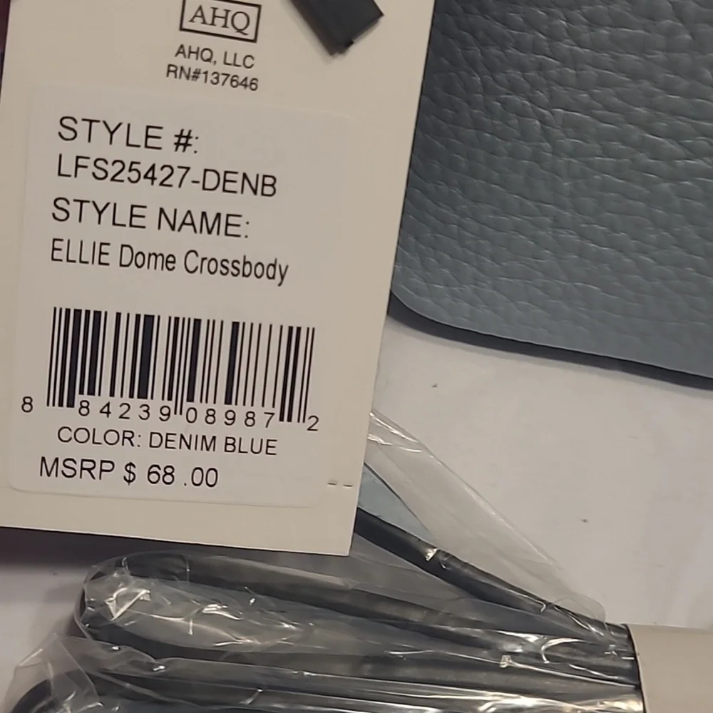 NWT London Fog Women's Ellie Dome Crossbody Bag Color Denim Blue - Picture 4 of 10